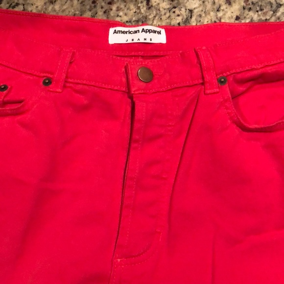 American Apparel - Red Denim Slim Slack Lite pants - Picture 7 of 8